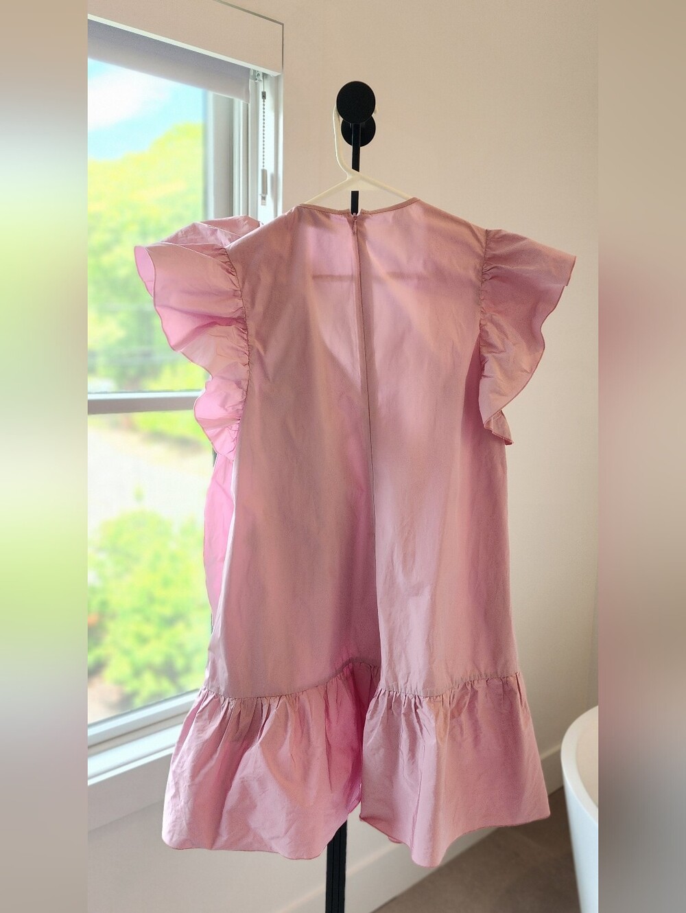 RED Valentino Pink Taffeta Bow Ruffle Mini Dress IT40 Small - Picture 9 of 15